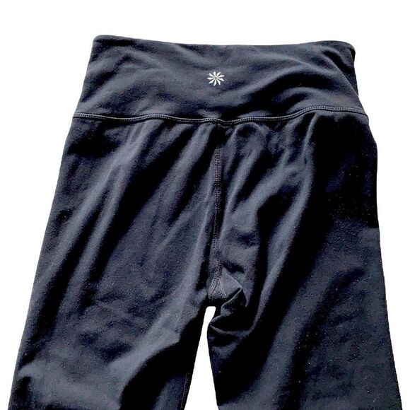 Athleta Black Leggings XS Cropped Workout Exercise Gym Lounge Streetwear Layer - Picture 7 of 8